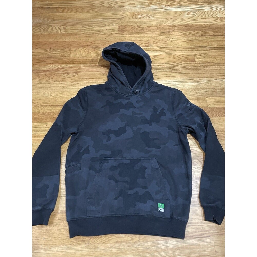 FXD Men's WF-1 Work Fleece Hoodie Black Camo M Medium Pullover Sweatshirt